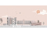 do photoshop render of 2d master plan, section, elevation